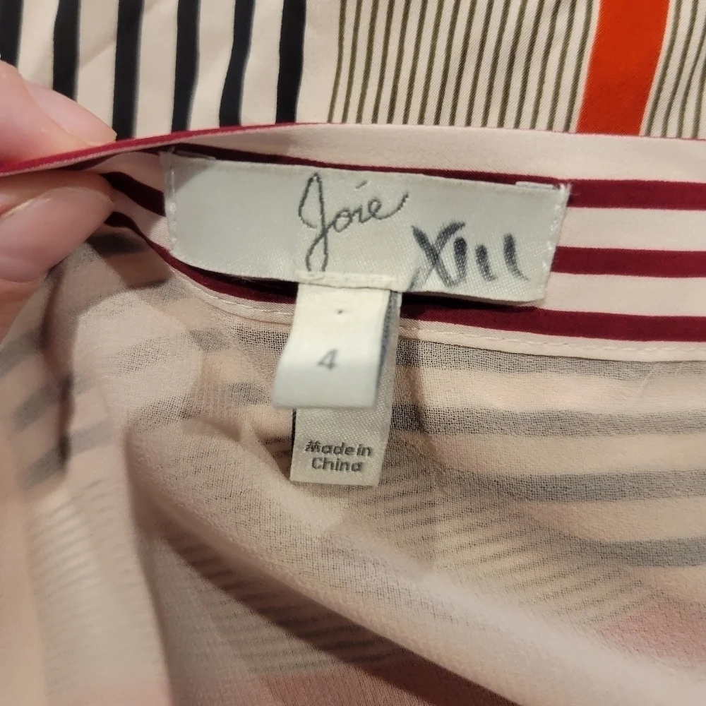 Joie size 4 asymmetrical red/black stripes skirt